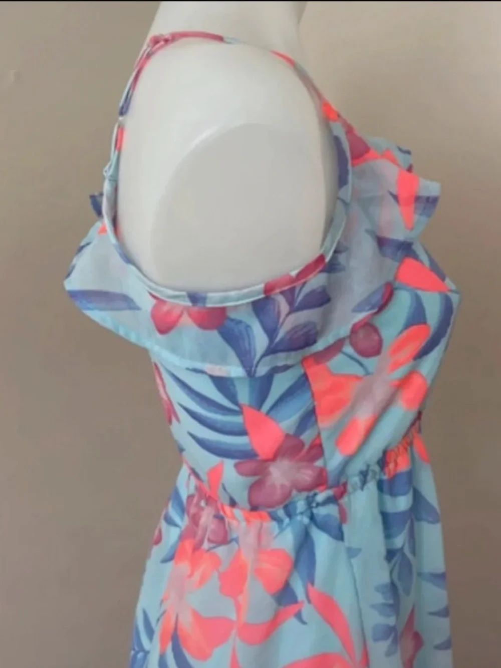 The Children's Place Girl's Cold Shoulder Summer Floral Dress, Large 10/12 - Picture 7 of 16
